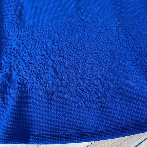 Maeve by Anthropologie embossed blue a-line skirt - Picture 3 of 3